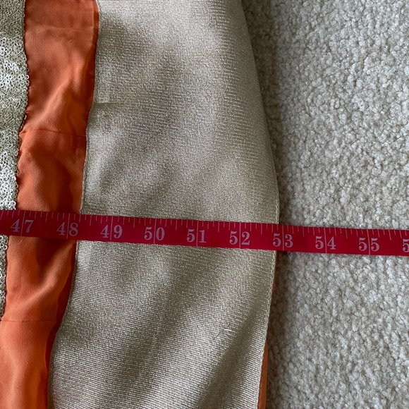 [NEW] Indian Pakistani Anarkali Gown Salwar Ethnic Suit Gold and Coral XS - Picture 6 of 11